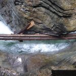Wie auf dem Logo der Klamm schlängelt sich die Breitach durch die Schlucht.